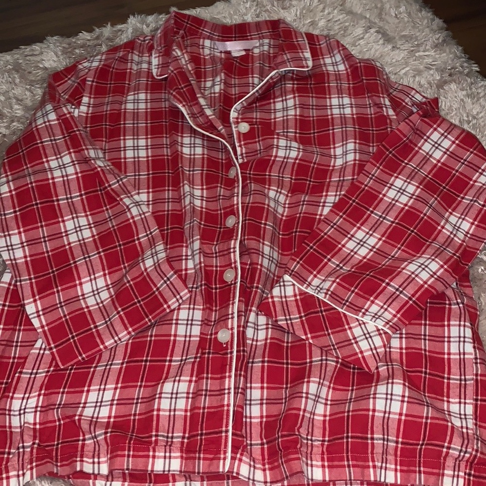 VS plaid sleep shirt S:L C:red/white